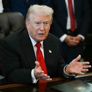 US President Donald Trump speaks during an event about weight-loss drugs in the Oval Office of the White House in Washington, DC on November 6, 2025. President Trump announced deals Thursday with pharmaceutical giants Eli Lilly and Novo Nordisk to lower the prices of some popular weight-loss drugs. Both companies "have agreed to offer their most popular GLP-1 weight-loss drug," Trump said, "at drastic discounts." (Photo by ANDREW CABALLERO-REYNOLDS / AFP) (Photo by ANDREW CABALLERO-REYNOLDS/AFP via Getty Images)