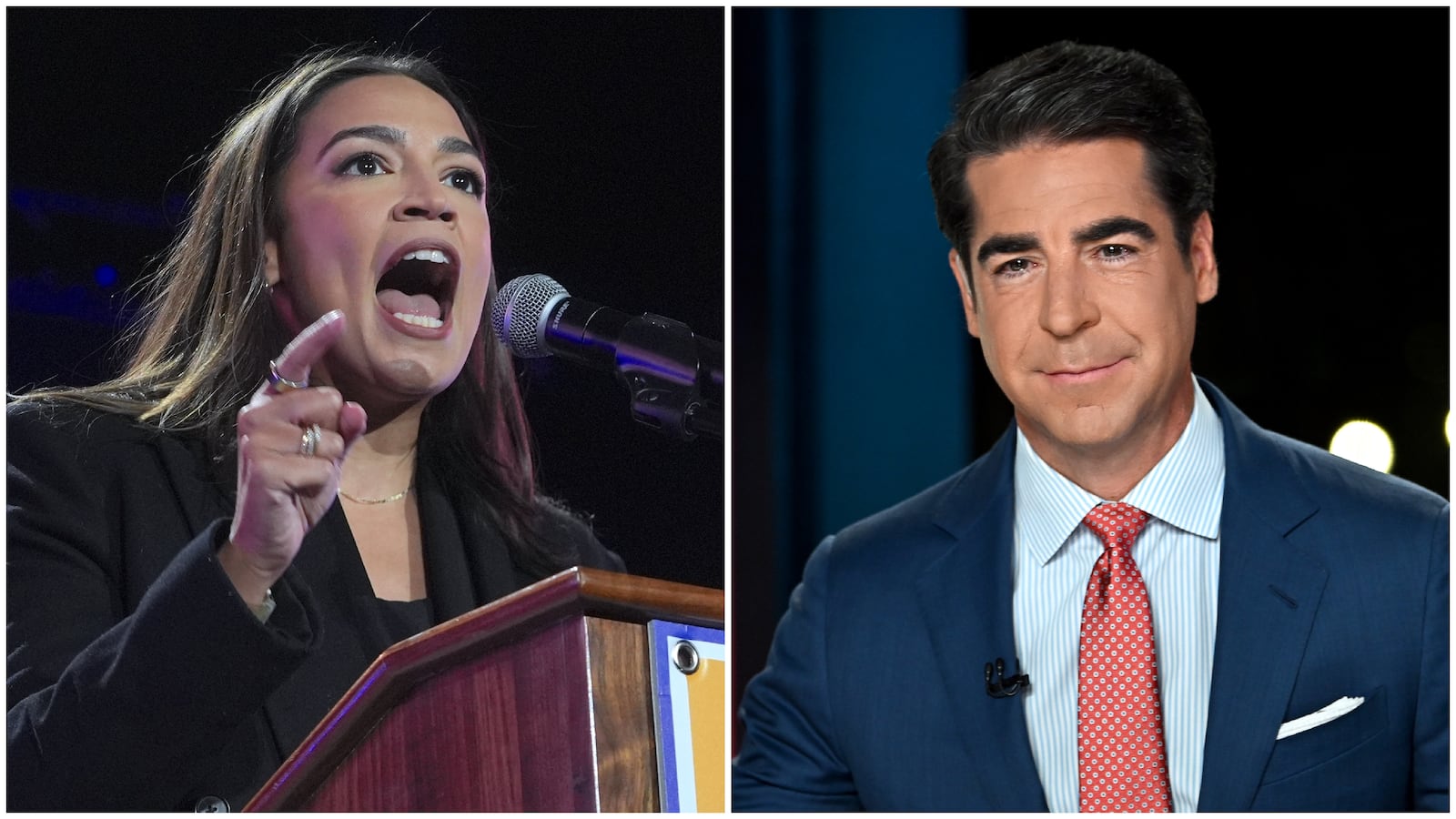 Alexandria Ocasio-Cortez and Jesse Watters