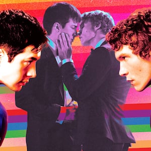 A photo illustration of Hudson Williams and Connor Storrie.