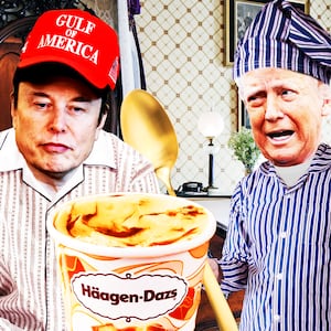 Donald Trump, Elon Musk, Lincoln bedroom photo illustration