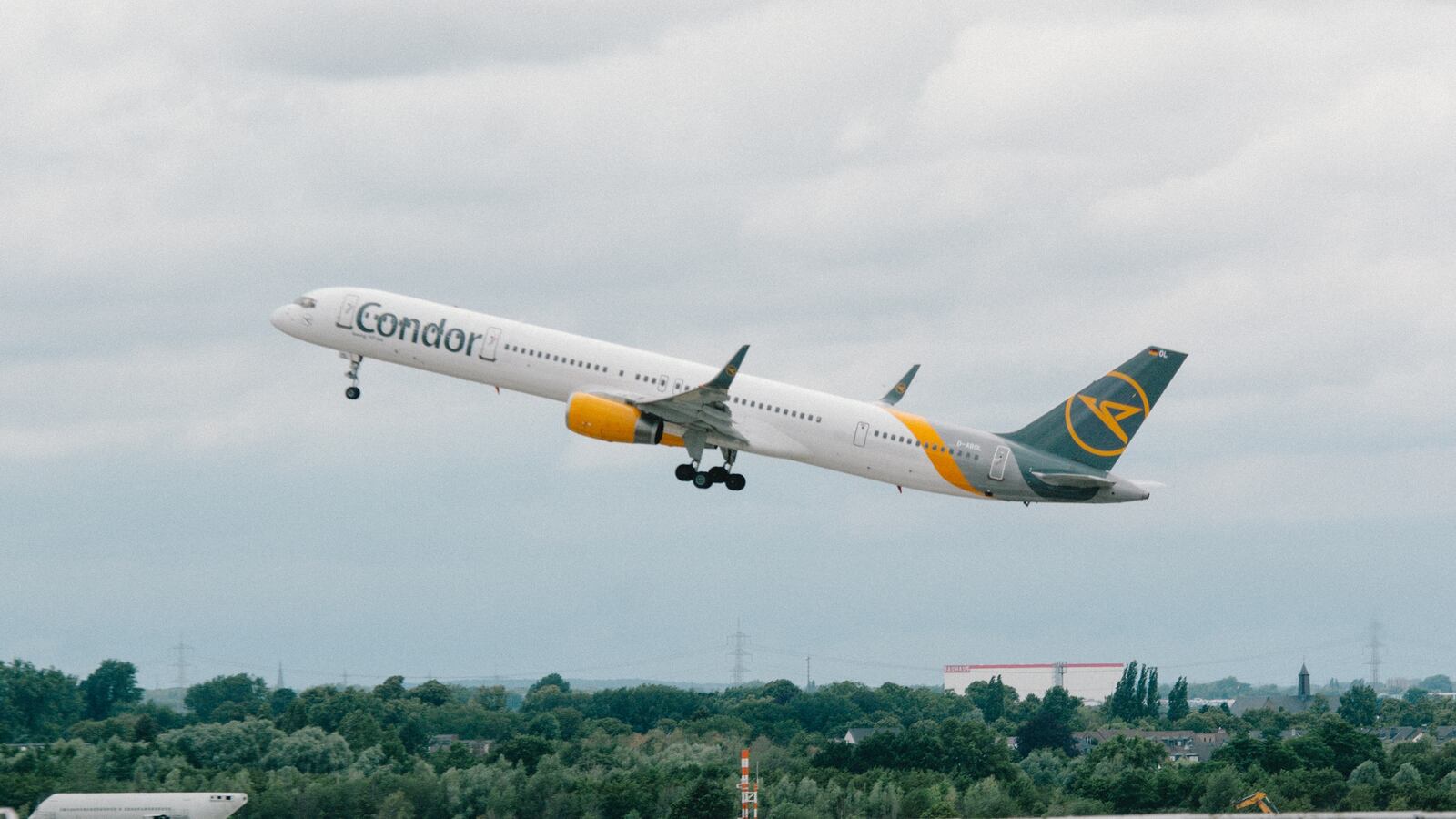 Condor airplane is seen leaving at Duesseldorf airport, Germany on July 1, 2020 after EU opens border more non EU countries. (Photo by Ying Tang/NurPhoto via Getty Images)