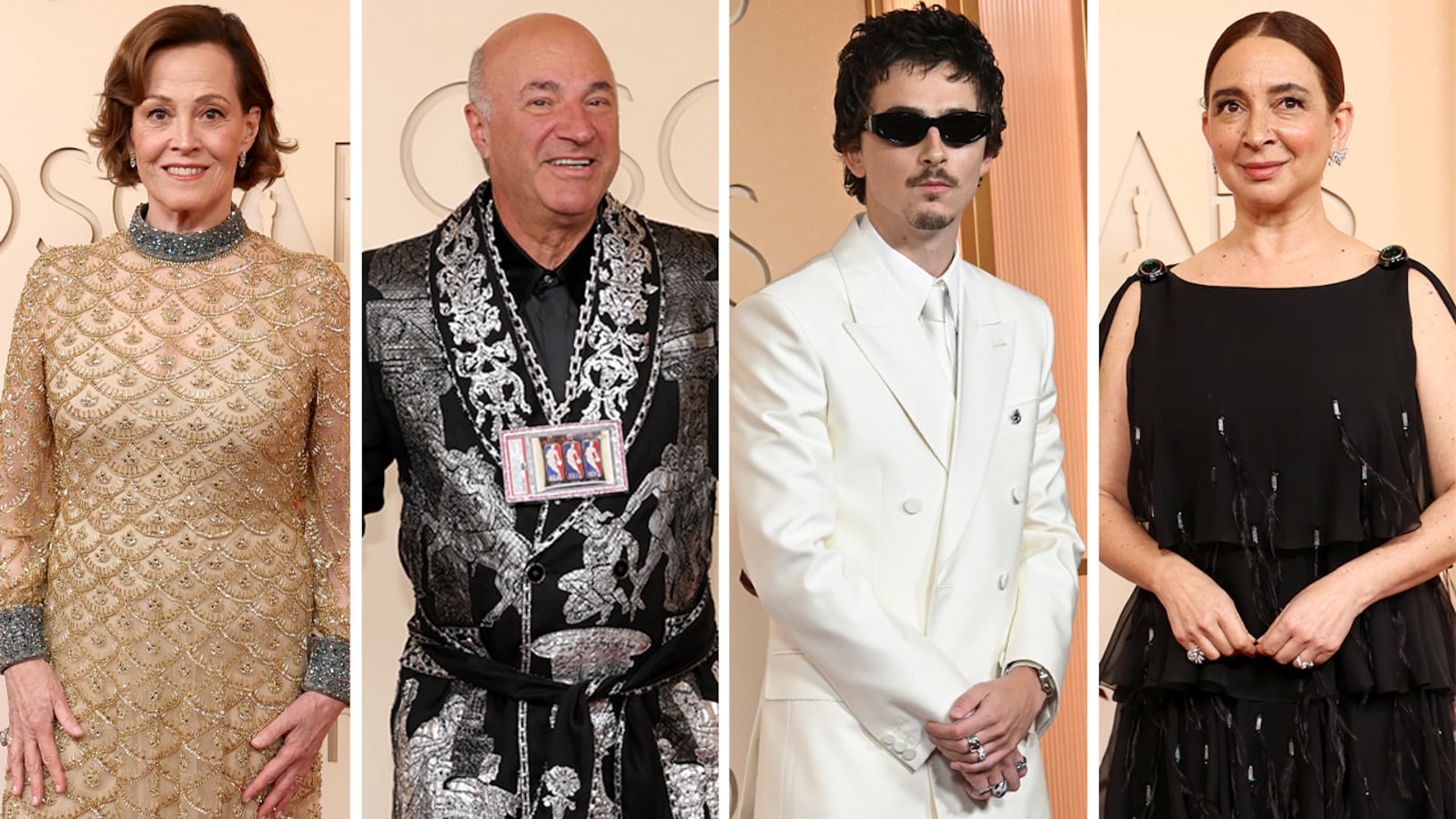 Sigourney Weaver, Kevin O'Leary, Timothée Chalamet, and Maya Rudolph.