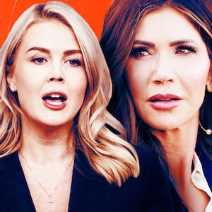 White House Press Secretary Karoline Leavitt and Kristi Noem.