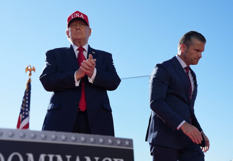 Defense Secretary Pete Hegseth also spoke at the ceremony.