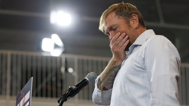 Democratic U.S. Senate candidate Graham Platner speaks at his Primary Election event on June 9, 2026 in Blue Hill, Maine.