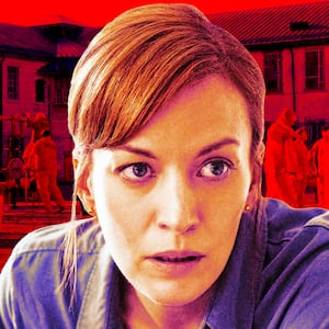 A photo illustration of Britt Lower as Rachel Mills in I Will Find You.