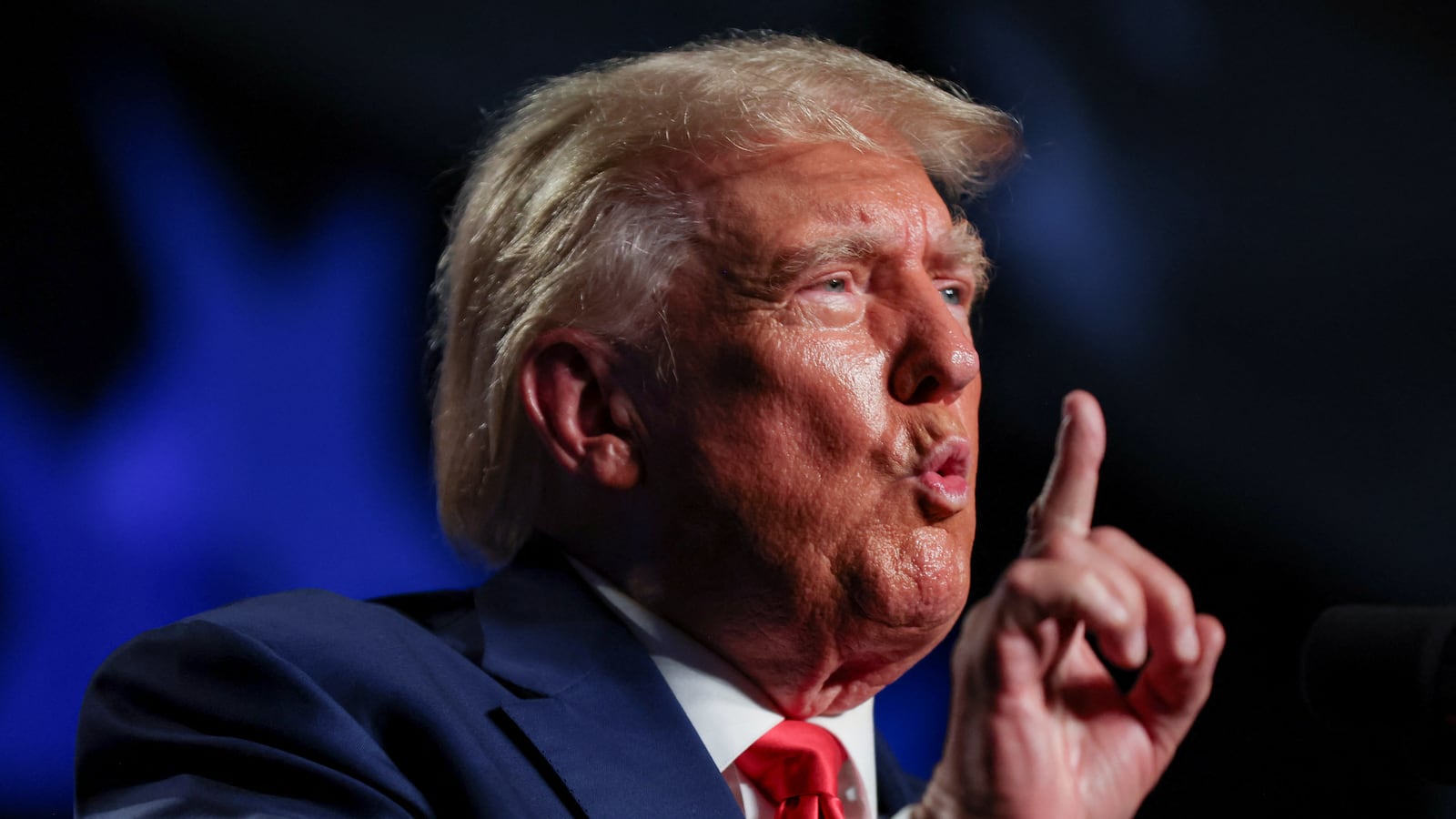 Former U.S. President and Republican candidate Donald Trump makes a keynote speech at a Republican fundraising dinner in Columbia, South Carolina