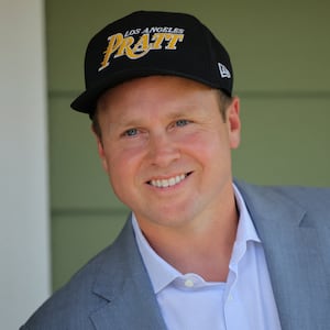 Spencer Pratt smiles as he holds a community event while campaigning for mayor of Los Angeles before the upcoming primary election in Los Angeles, California, U.S., May 31, 2026