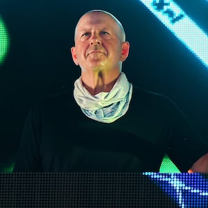 Goldman Sachs CEO David Solomon, aka DJ D-SOL, performs in 2020.