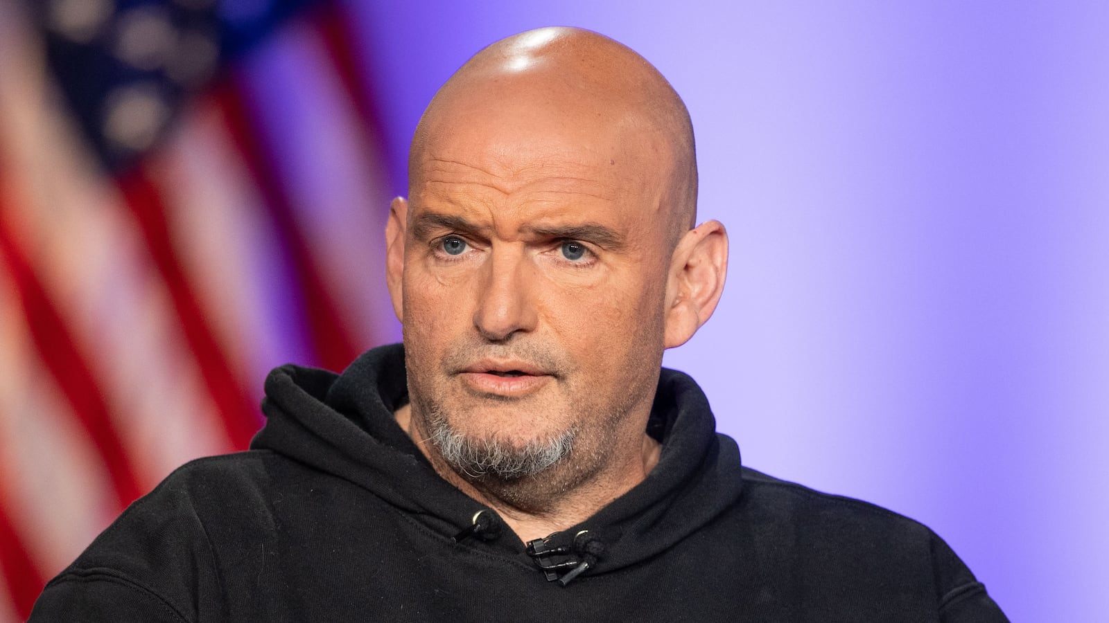 BOSTON, MASSACHUSETTS - JUNE 2: U.S. Senator John Fetterman during the sixth installment of The Senate Project moderated by FOX NEWS anchor Shannon Bream at the Edward M. Kennedy Institute for the United States Senate on June 2, 2025 in Boston, Massachusetts. The Senate Project is an initiative between the Kennedy Institute and the Hatch Foundation that brings together sitting US Senators from opposing parties for an Oxford-style exchange of ideas about current political issues before a live audience. (Photo by Scott Eisen/Getty Images)