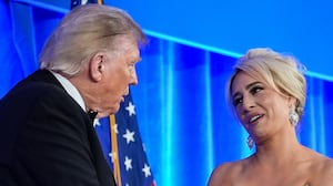 WASHINGTON, DC - JULY 24: U.S. President Donald Trump greets White House Correspondents Association President Jacqui Heinrich during the re-scheduled White House Correspondents Dinner in the Presidential Ballroom at the Waldorf Astoria on July 24, 2026 in Washington, DC. The annual gala hosted by the White House Correspondents Association was re-scheduled to tonight after the original event in April was cut short when an armed man, later identified as Cole Tomas Allen, attempted to get past a Secret Service checkpoint. (Photo by Eric Lee/Getty Images)