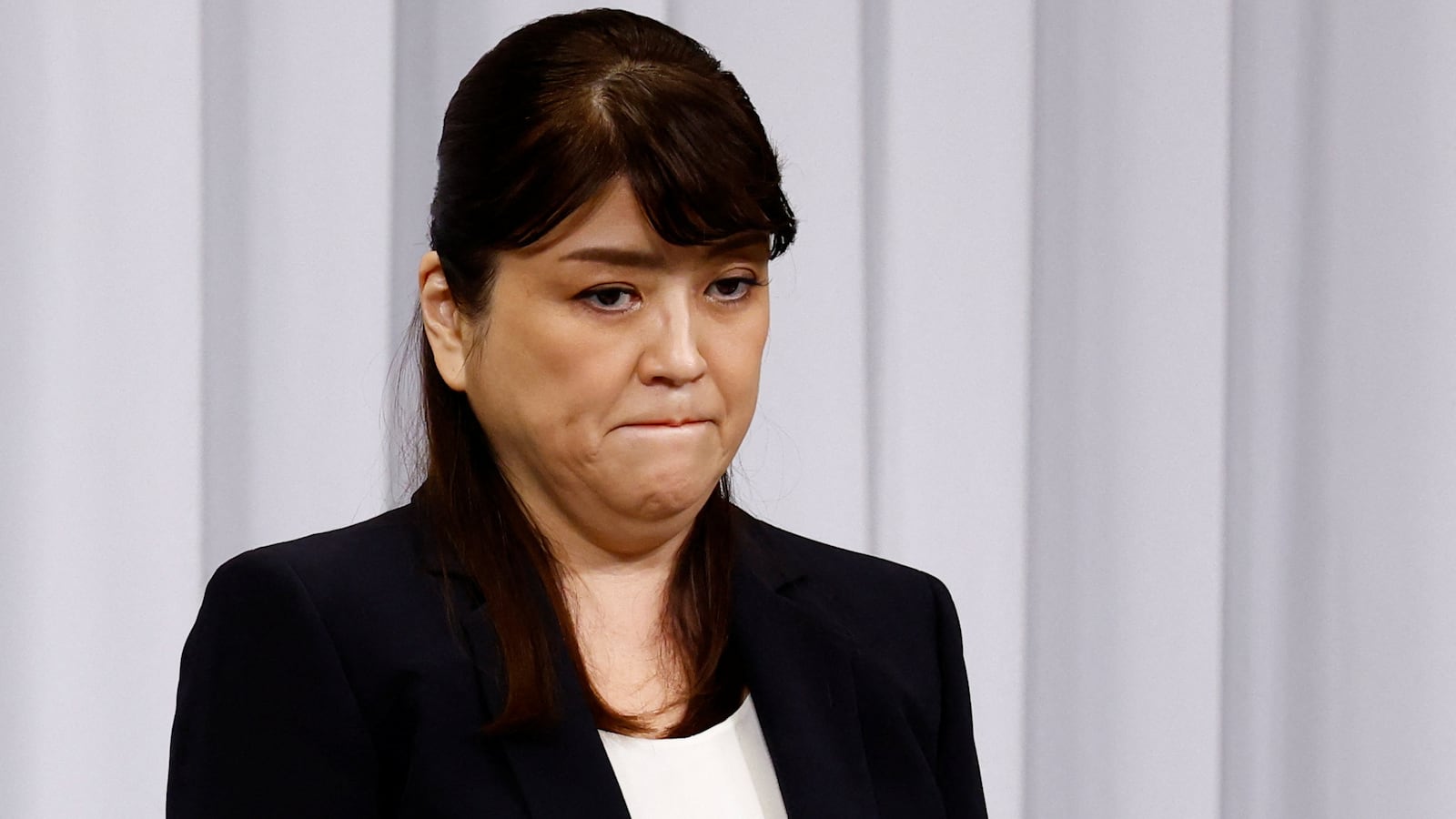 Johnny & Associates chief Julie K. Fujishima attends a press conference in Tokyo, Japan, Sept. 7, 2023.