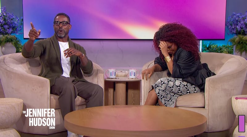 Sterling K Brown and Jennifer Hudson on "Jennifer Hudson Show"