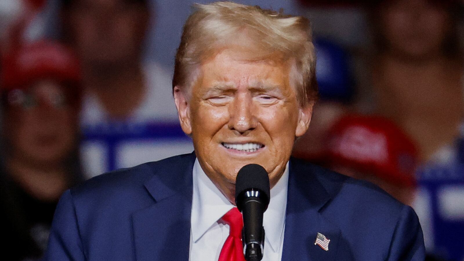 Republican presidential nominee and former U.S. President Donald Trump holds a campaign rally in Reno, Nevada, U.S. October 11, 2024.