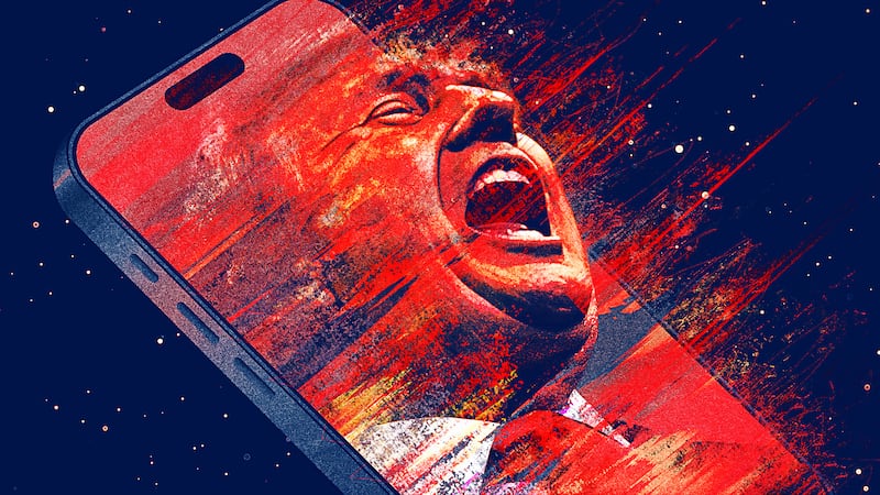 Trump screaming through this phone. illo