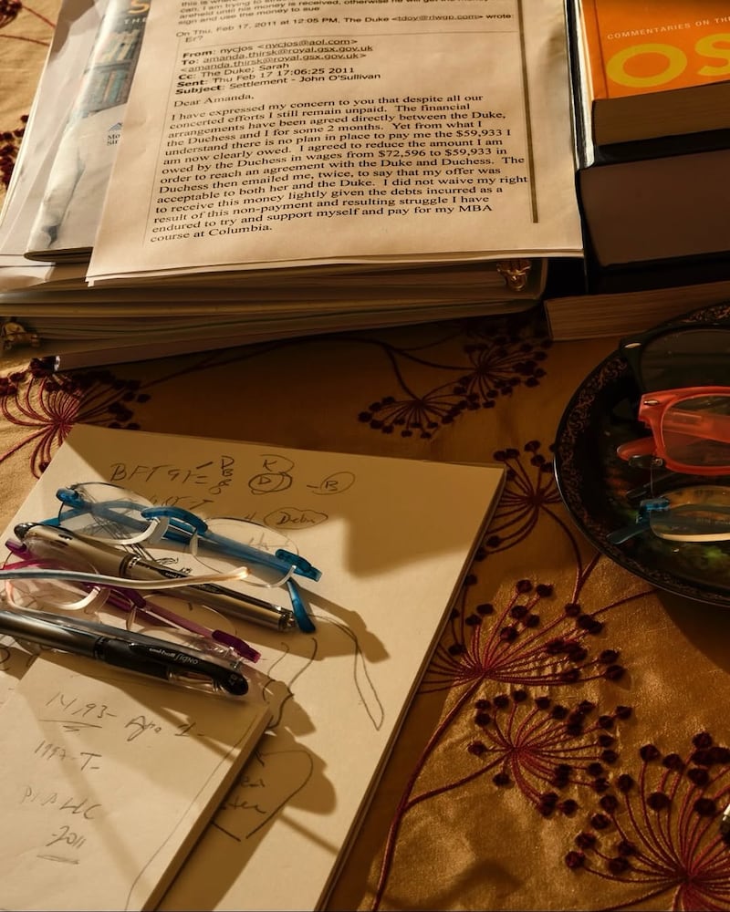 photo of Jeffrey Epstein's desk by Christopher Anderson