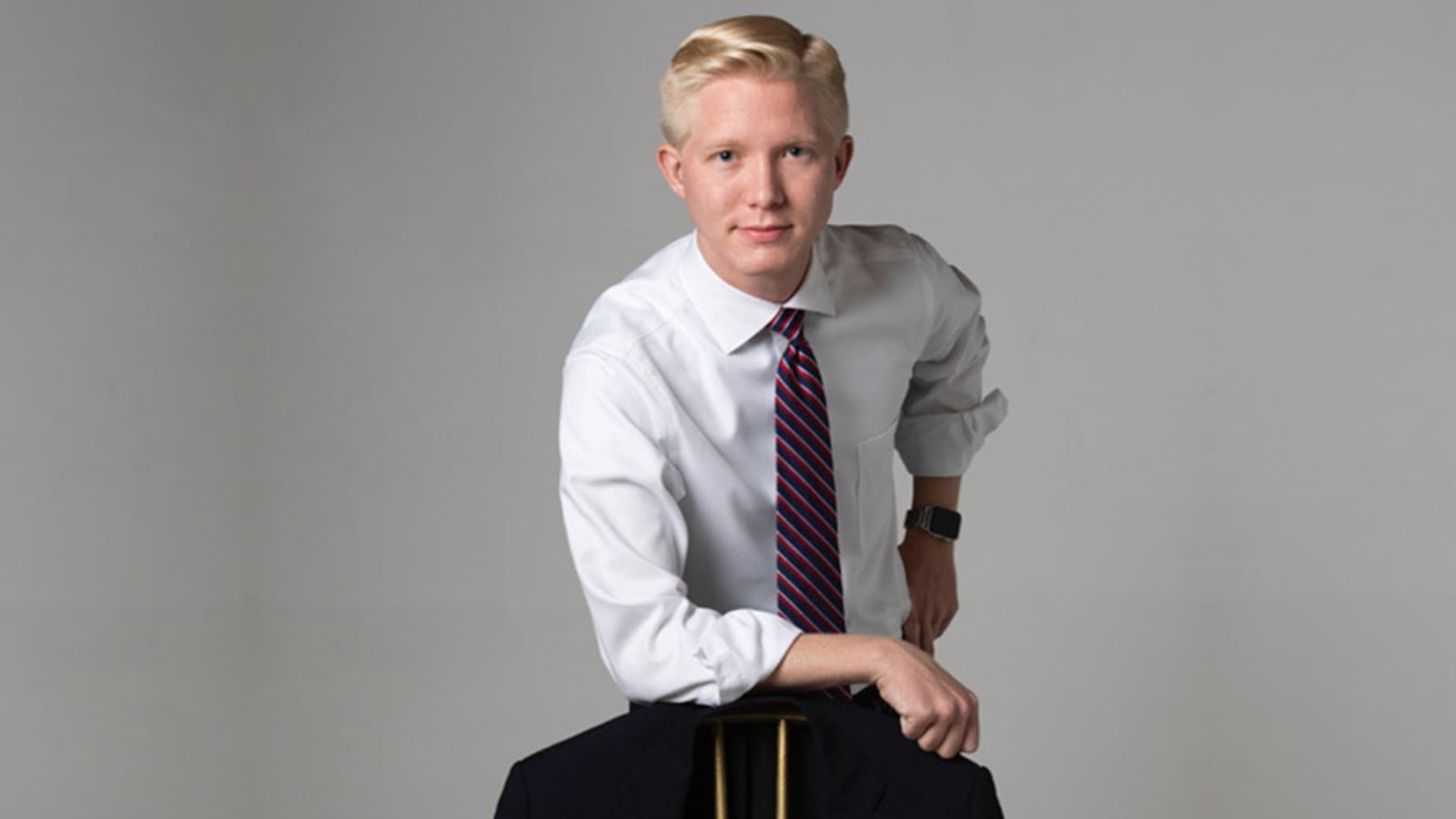 A photo of Hunter Larkin looking at the camera