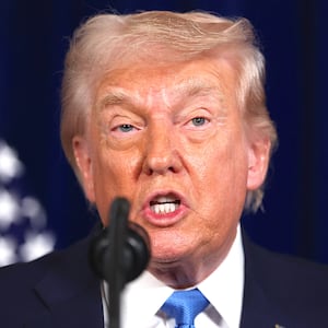 President Donald Trump addresses the media during a news conference at his Mar-a-Lago club on January 03, 2026, in Palm Beach, Florida.