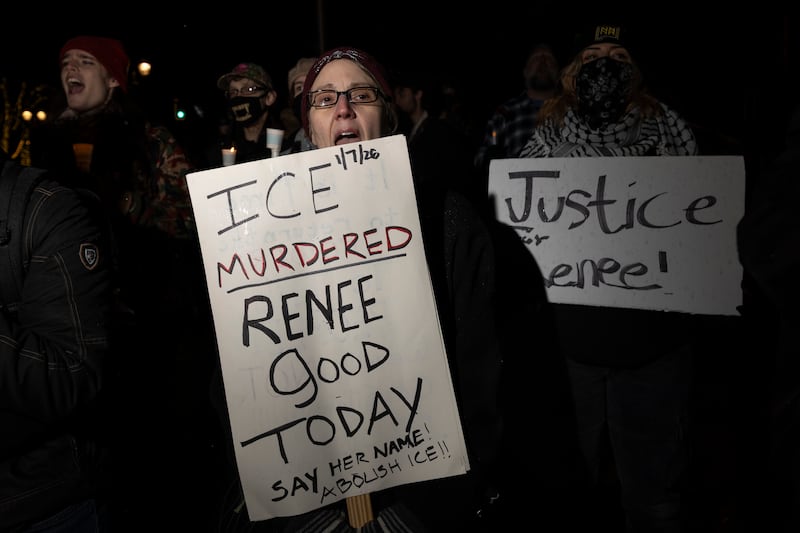 More than 100 people attended the Portland vigil on Wednesday to protest ICE and memorialize Good.