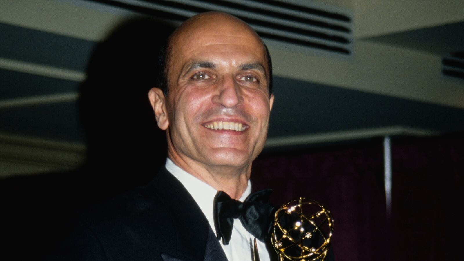 Thom Christopher holds his Outstanding Supporting Actor in a Drama Series award at the 19th Daytime Emmy Awards, United States, 23rd June 1992. He won for his portrayal of Carlo Hesser in One Life to Live.