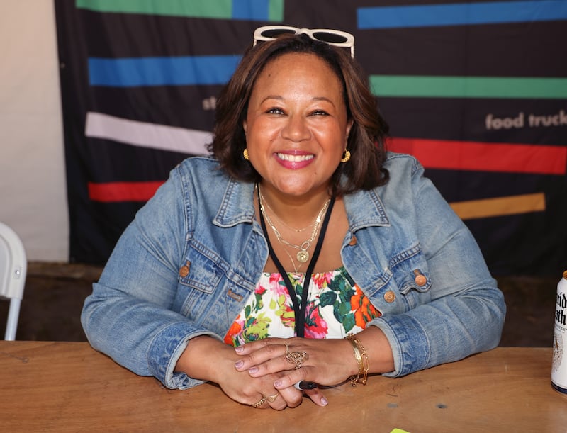 LOS ANGELES, CALIFORNIA - APRIL 22: Jasmine Guillory attends the 2023 Los Angeles Times Festival of Books at the University of Southern California on April 22, 2023 in Los Angeles, California.