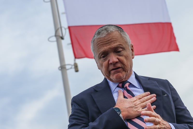 U.S. Ambassador to Poland Tom Rose attends the inauguration ceremony of Freedom250 campaign at Kosciuszko Mound marking 250th anniversary of the Declaration of Independence of the USA. Krakow, Poland on February 12th, 2026.