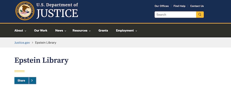 Department of Justice Epstein files link.