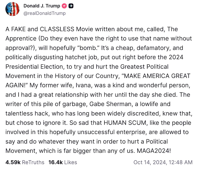 Donald Trump on Truth Social