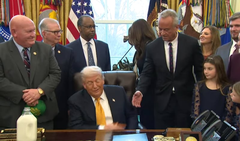 Kennedy trying to shake Trump's hand