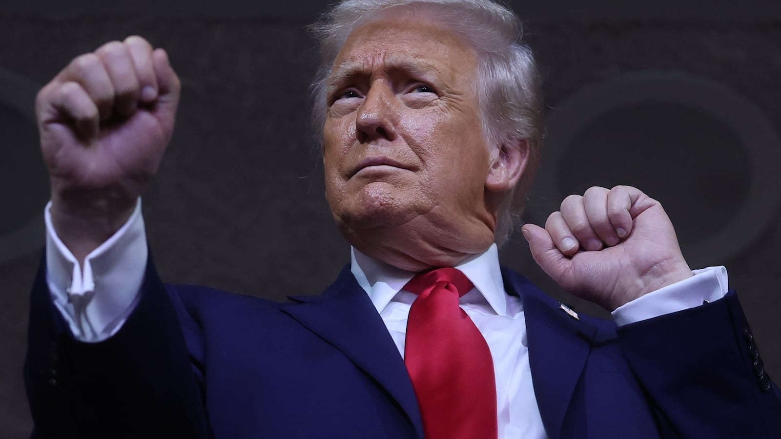 WASHINGTON, DC - DECEMBER 05: U.S. President Donald Trump dances to the final performance of the Village People during the FIFA World Cup 2026 Official Draw at John F. Kennedy Center for the Performing Arts on December 05, 2025 in Washington, DC. (Photo by Hector Vivas - FIFA/FIFA via Getty Images)