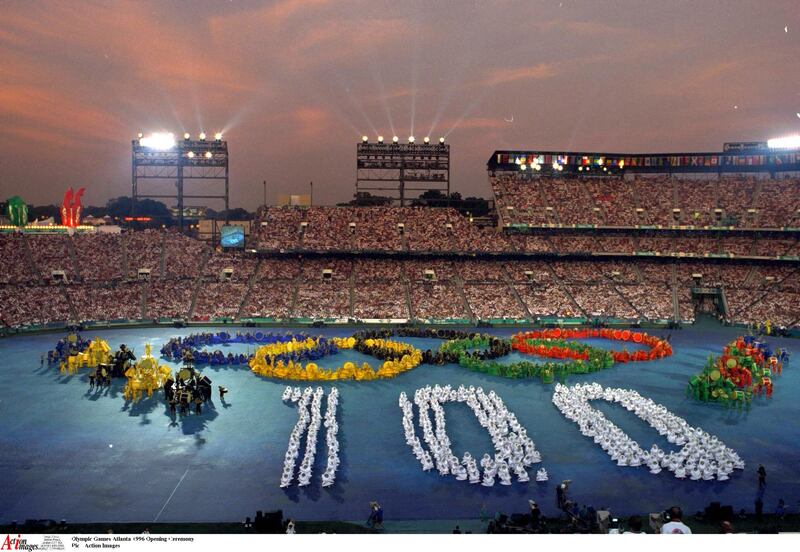 The opening ceremony for the 1996 Olympic Games in Atlanta.