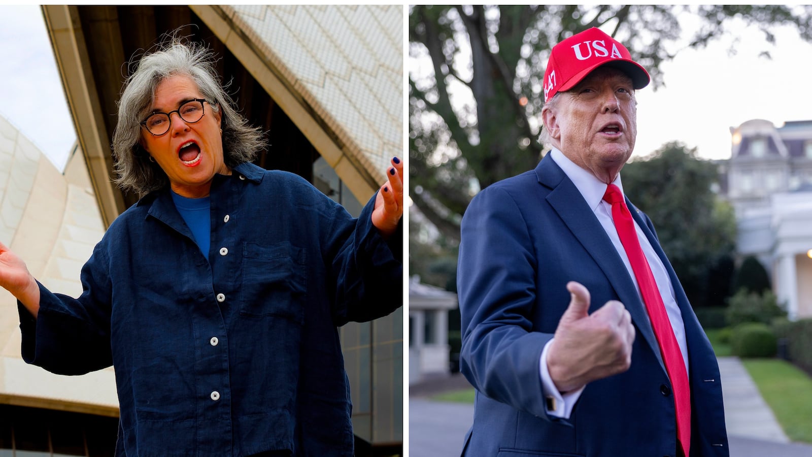 Rosie O'Donnell and Donald Trump