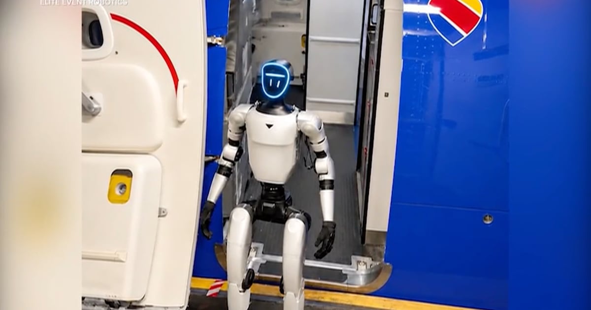 Humanoid Robot Traveling for Work Delays Flight