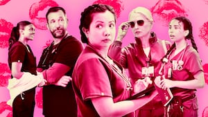 A photo illustration of the season 2 cast of The Pitt.