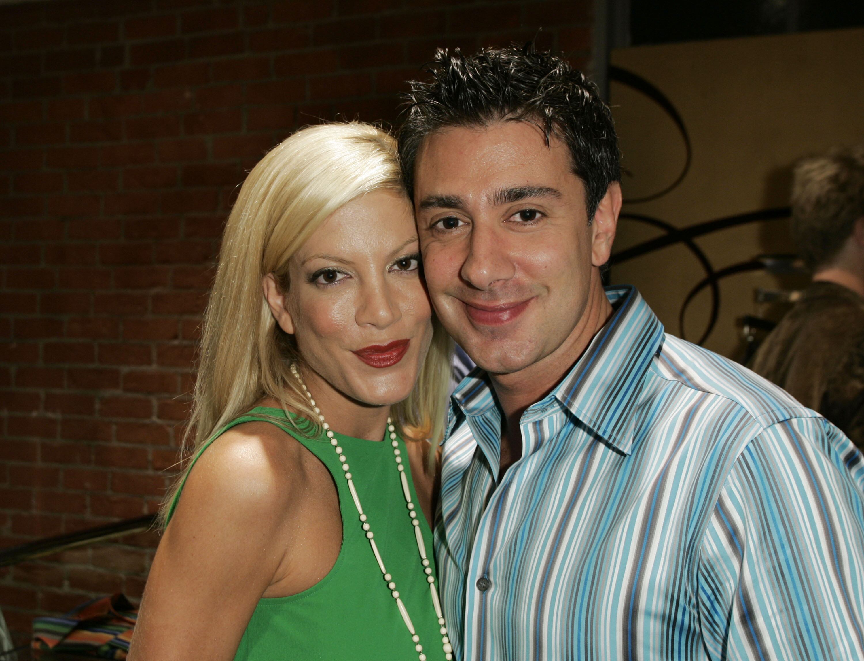 Tori Spelling and Charlie Shanian during Ted Baker London Best In Show Store Opening - Red Carpet Arrivals & Inside at Ted Baker Store in Los Angeles, California, United States 2005.