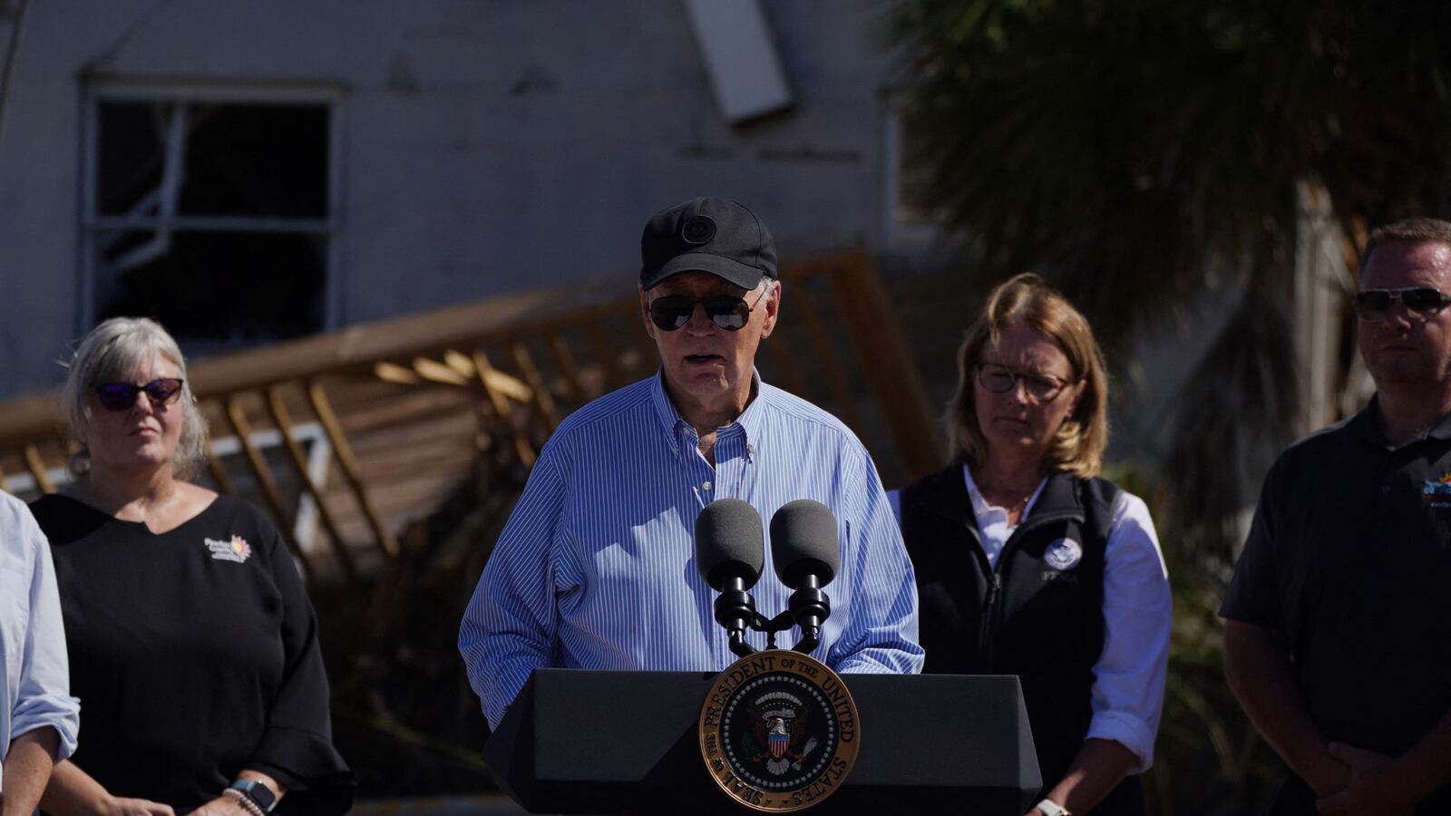 President Joe Biden speaks about the aftermath of Hurricane Milton.