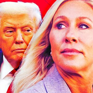 A photo illustration of Donald Trump and Marjorie Taylor Greene.