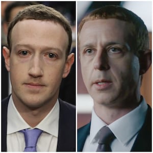 Mark Zuckerberg and Jeremy Strong