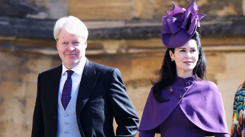 Charles Spencer, the 9th Earl of Spencer (L) and his wife, Karen Spencer.