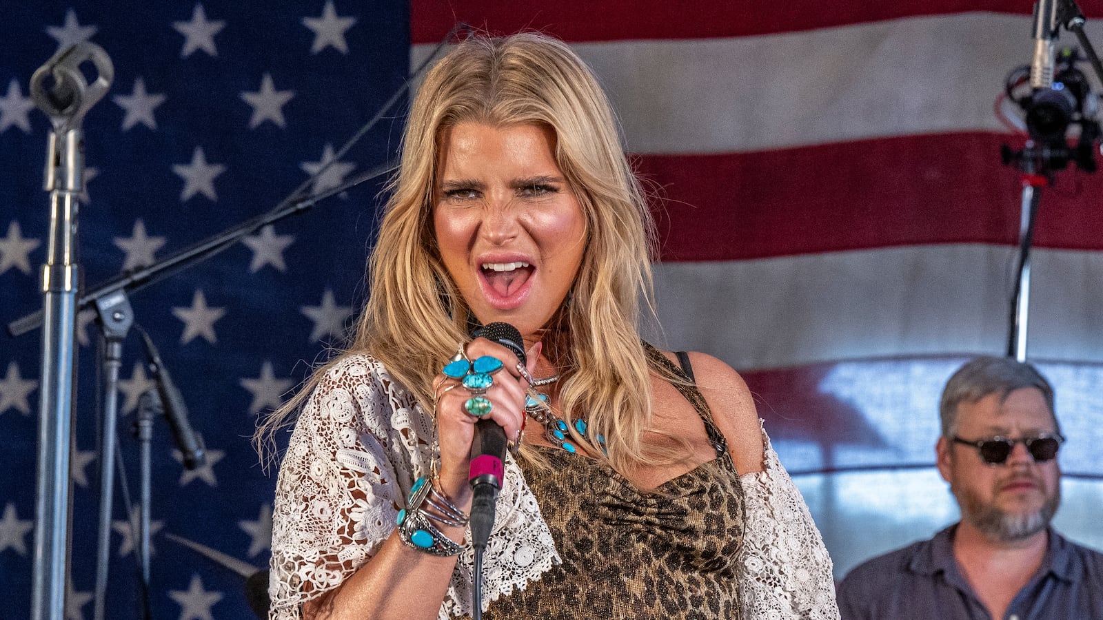 SPICEWOOD, TEXAS - MARCH 13: Jessica Simpson performs a surprise set during Luck Reunion 2025 at Luck Ranch on March 13, 2025 in Spicewood, Texas.