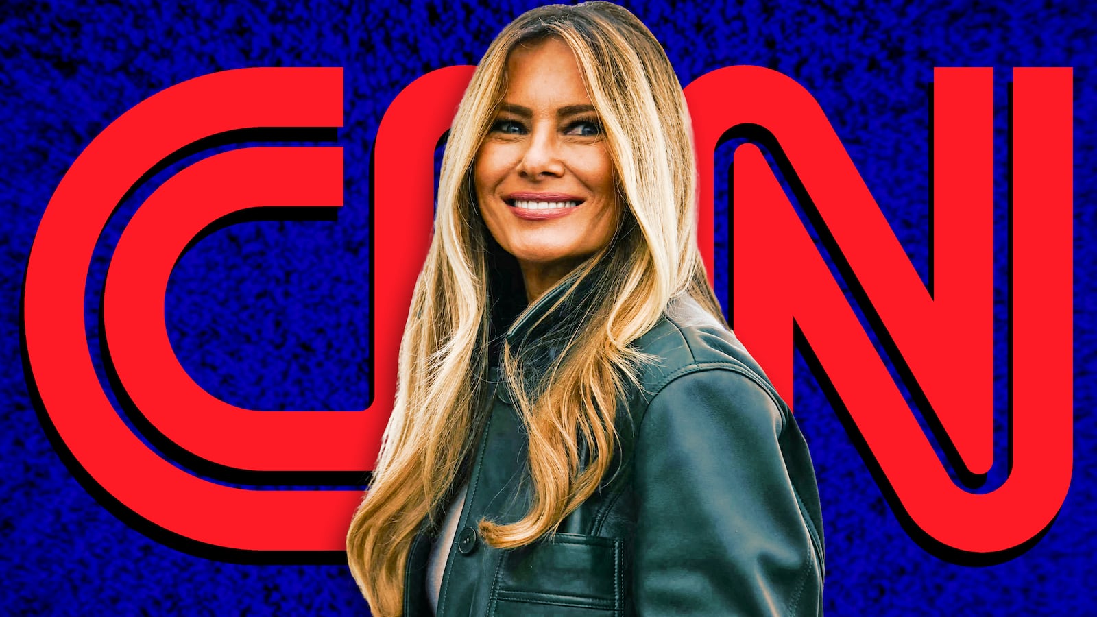 A photo illustration of Melania Trump and the CNN logo.