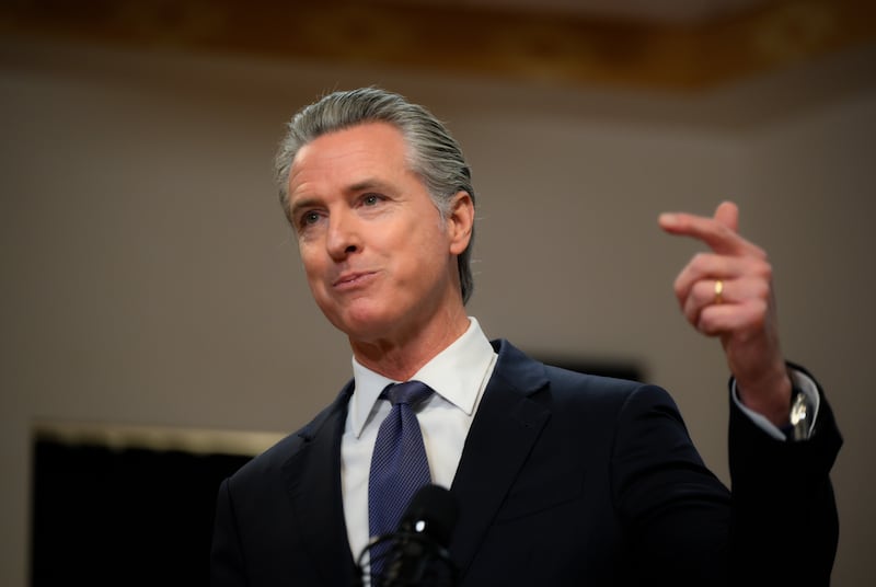 SAN FRANCISCO, CALIFORNIA - JANUARY 16: Governor Gavin Newsom speaks during a press conference about 'New Funding for Homelessness and Mental Health Efforts' and criticized President Trump that ICE agents movement over immigrants and citizens', in San Francisco, California, United States on January 16, 2026. (Photo by Tayfun Coskun/Anadolu via Getty Images)