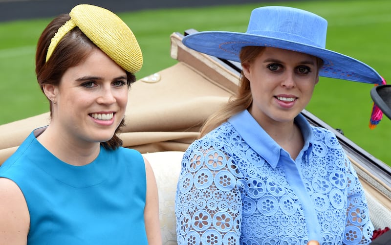18 June 2019...Royal Ascot 2019 held at Ascot Racecourse, Ascot, Berkshire...Here: Princess Beatrice,Princess Eugenie. (Photo by Justin Goff Photos/Getty Images)