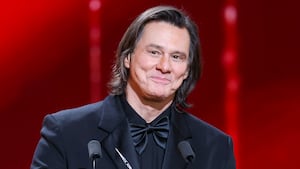 PARIS, FRANCE - FEBRUARY 26: Jim Carrey accepts the Honorary Cesar Award  during the 51st Cesar Film Awards at L'Olympia on February 26, 2026 in Paris, France. (Photo by Stephane Cardinale - Corbis/Corbis via Getty Images)