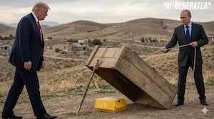 AI generated Trump and Putin meme posted by Gavin Newsom.