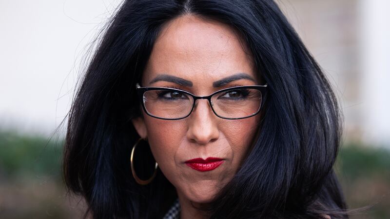 UNITED STATES - MARCH 4:  Rep. Lauren Boebert, R-Colo., talks with reporters outside the Capitol Hill Club after a meeting of the House Republican Conference on Tuesday, March 4, 2025. (Tom Williams/CQ-Roll Call, Inc via Getty Images)
