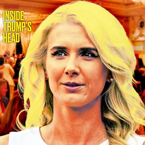 A photo illustration of Natalie Harp for the Inside Trump's Head podcast.