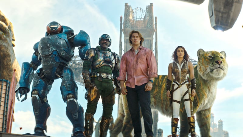 Idris Elba, Nicholas Galitzine and Camila Mendes.