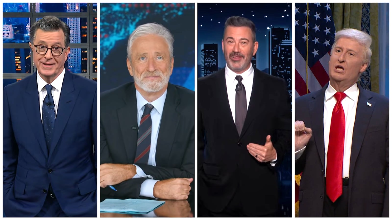 SNL, Colbert, Kimmel, Stewart