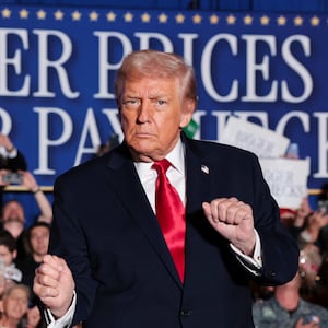 U.S. President Donald Trump gestures